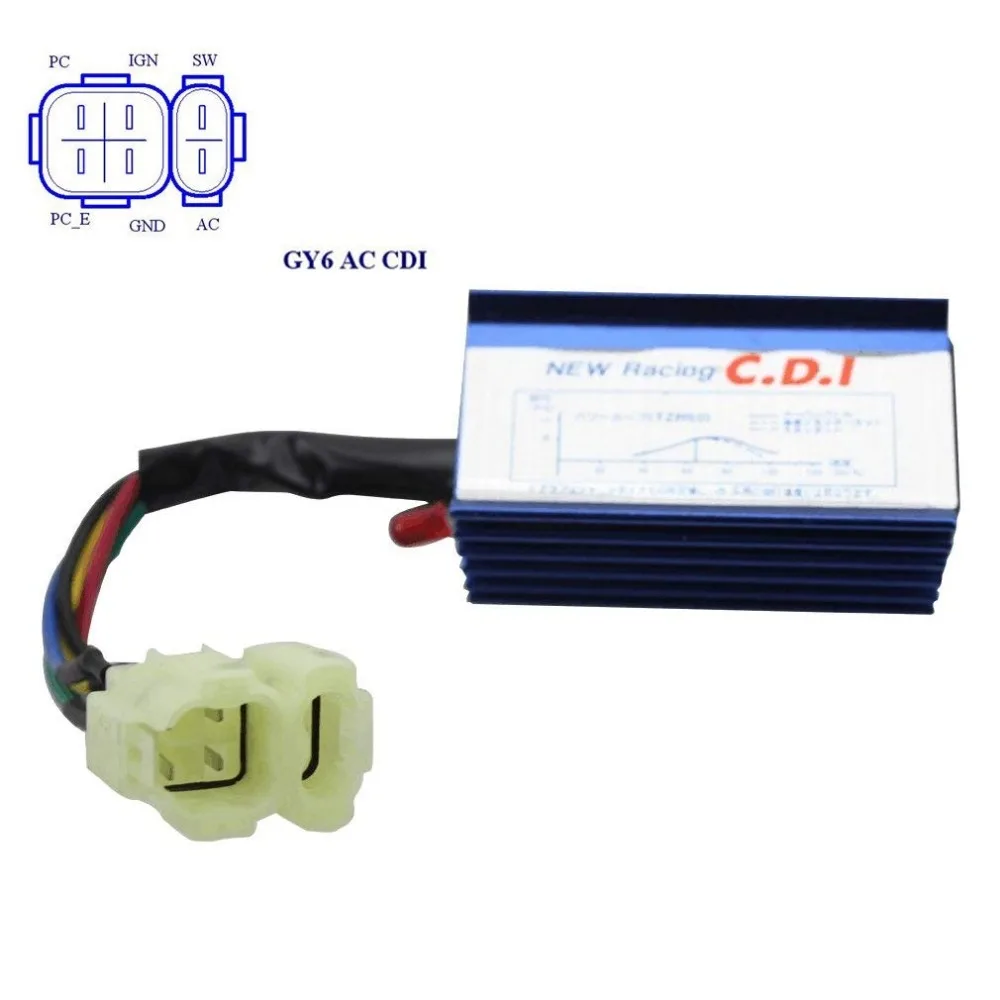 GOOFIT 6 Pin производительность гоночный CDI для Gy6 ATV 50cc 60cc 80cc 125cc 150cc мопед Картинг