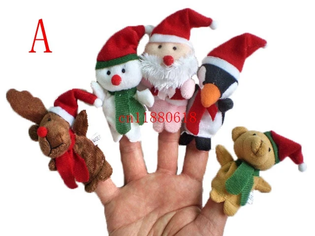 1000pcs/lot Free Shipping Christmas animal baby finger puppets children kid finger Puppet toys dolls