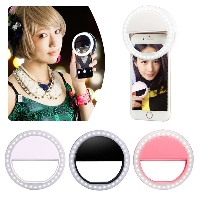 Портативный мобильный телефон Selfie Light Clip On Lamp LED Flash Phone Ring для Iphone Samsung Прямая