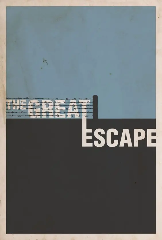 The Great Escape минимализм фантастический фильм Классический ВИНТАЖНЫЙ ПЛАКАТ холст