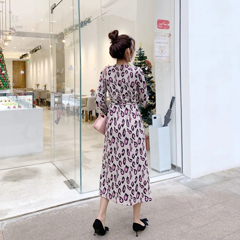 Moda feminina дизайнерское Брендовое весенне-осеннее корейское модное леопардовая