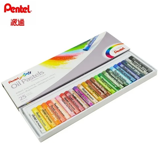25 Pentel Arts масляная пастель Рисование палка 12/16/25/50 Цвета для детей каваи Подарочная коробка цветной карандаш живопись канцелярские товары - Цвет: 25