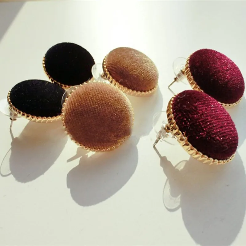 Бархатные универсальные элегантные серьги гвоздики для женщин винтажные