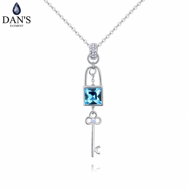 

DAN'S Element Brand 4 Colors Real Austrian Crystals Fashion Water Drop Tassel Pendant Necklace for Women Valentine Gift 128026