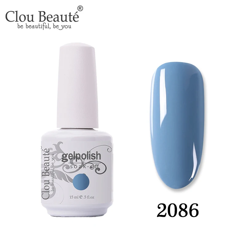 2086 Clou Beaute синий Гель-лак для ногтей 15 мл сапфировый гель для ногтей Гибридный лак для ногтей Полупостоянный УФ Гель-лак для ногтей - Цвет: 2086