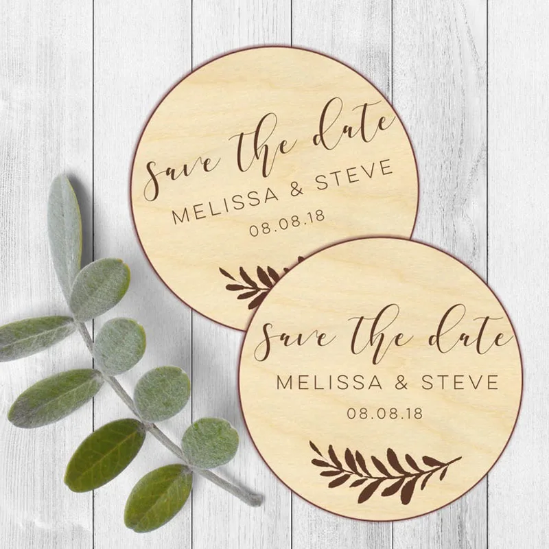 Деревенский персонализированные сохранить дату магнит деревянные сохранены