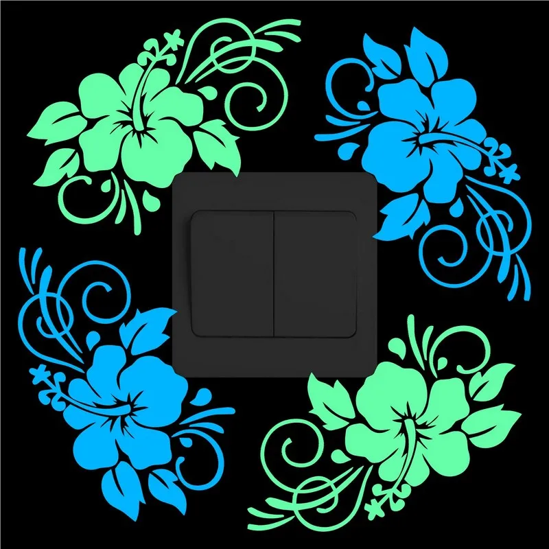 Flowers Wall Stickers Glow in the Dark Switch Sticker Kids Rooms DIY Decoration Luminous Decal Child Boy Girl Bedroom Home Decor | Дом и сад