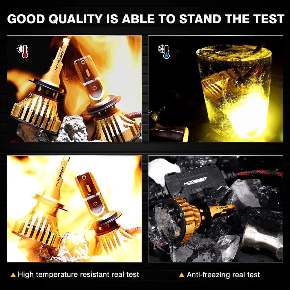 Novsight H7 светодиодный H4 H11 H8 HB3 9005 HB4 9006 Автомобильный лампы для передних фар 72W фары