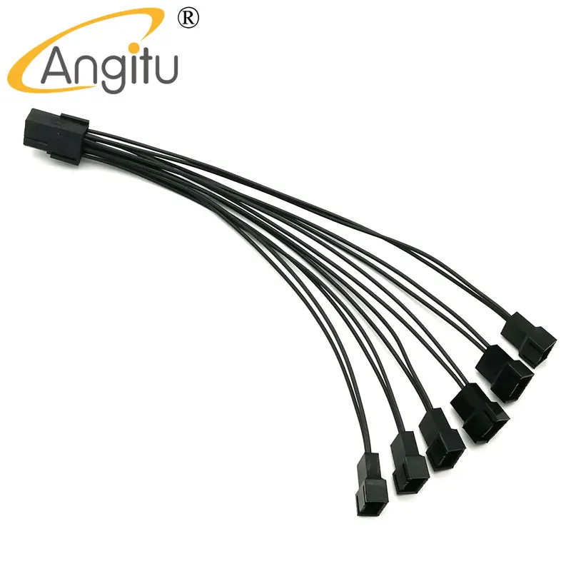 Angitu PCI E 6Pin до 6x 3Pin 4Pin разветвитель вентилятора кабель|pci-e 6pin|3pin 4pin fanfan splitter cable |