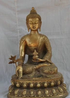 song voge gem 18 folk tibet brass buddhism shakyamuni sakyamuni medicine buddha seat statue