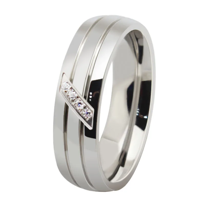 Vnox модные свадебные Кольца из нержавейки Женский Мужской Promise Ring Цирконий пара