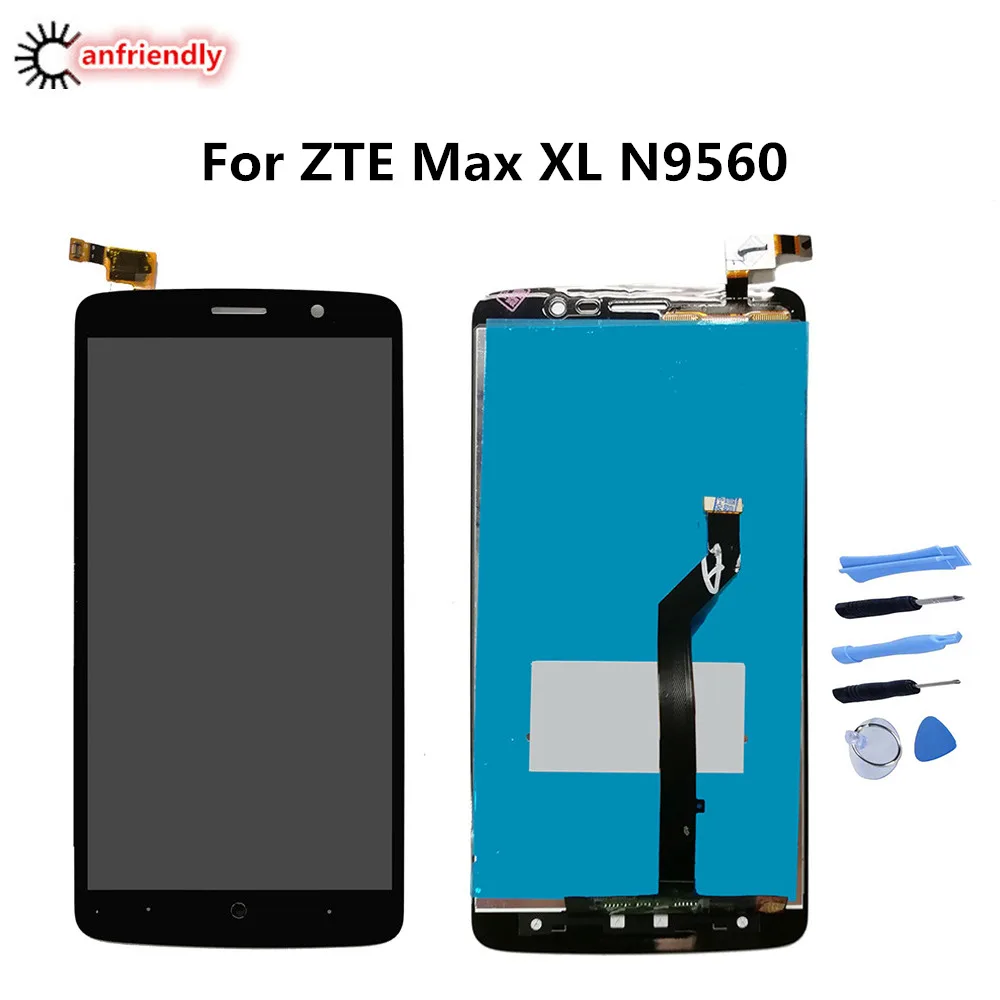 Para ZTE Max XL N9560 6,0 "Pantalla LCD + digitalizador de reemplazo de pantalla t&aacute;ctil con marco de montaje de Panel de vidrio para ZTE Max XL N9560-0