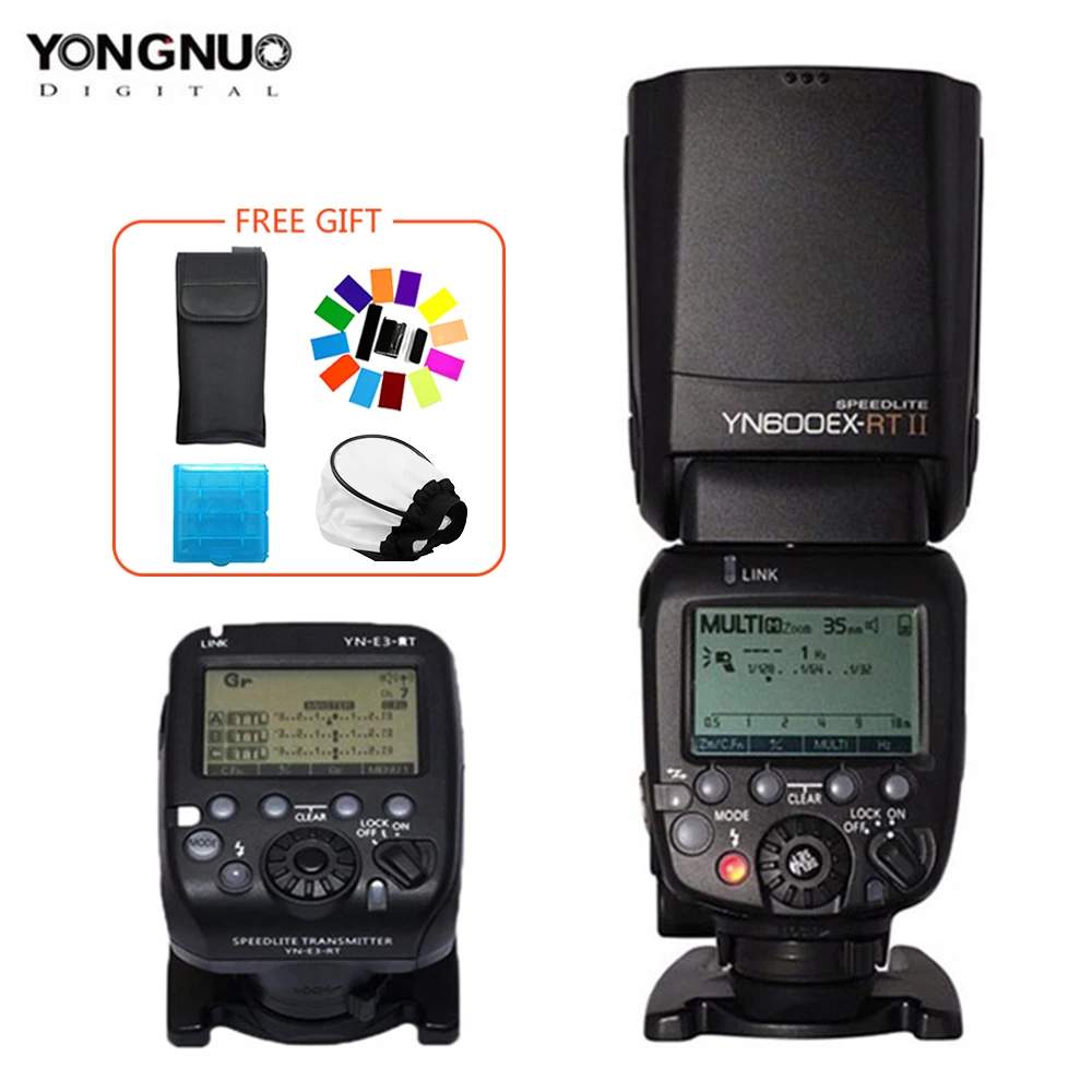 YONGNUO YN600EX RT 2 4G Беспроводная вспышка HSS 1/8000s Master Speedlite для камеры Canon as 600EX + YN E3