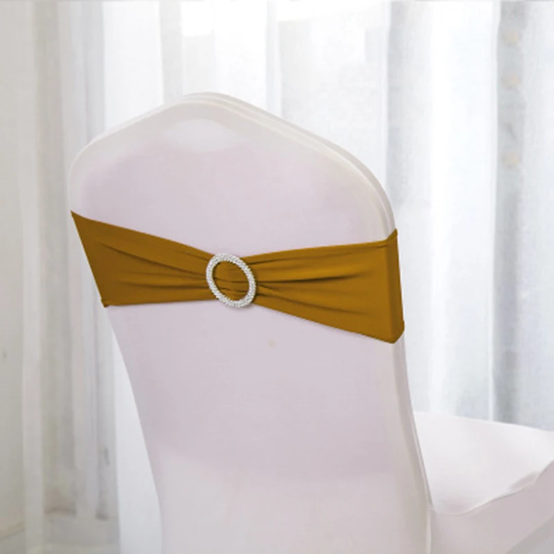 Light brown Чехлы на стулья для отелей украшения спинки стула вечерние праздничные принадлежности Эластичный Бант Лидер продаж для свадебного банкета Высокое качество 1 шт - Цвет: Light brown
