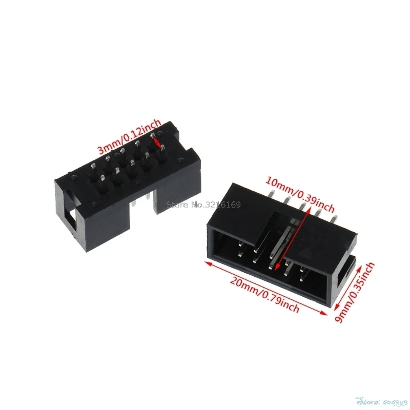 Для 10 шт./компл. DC3 Pin 2x5 двухрядный 2 54 мм Шаг прямой штырь IDC Box Header коннектор