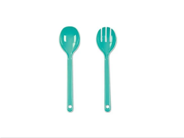 2 piece Cutlery Set Plastic Salad Serving Multicolored Spoon and Fork ernesto-salatbesteck-2-teilig | Дом и сад