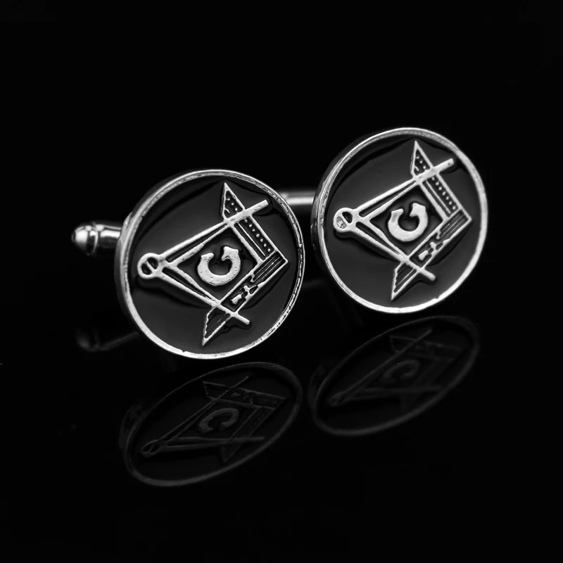 MOCHUN масонские черные запонки для фремасона, кирпичные рукава, пуговицы, масонские мужские запонки для одежды, аксессуары-20