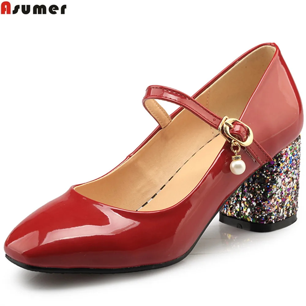Женские туфли на высоком каблуке с квадратным носком и пряжкой|women high heel shoes|high