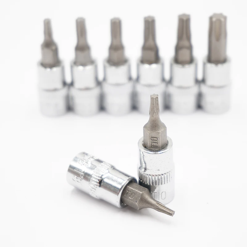 8 шт торцевых головок Torx, набор 1/4 дюймовых отверток со звездочками T8 T10 T15 T20 T25 T27 T30 T40