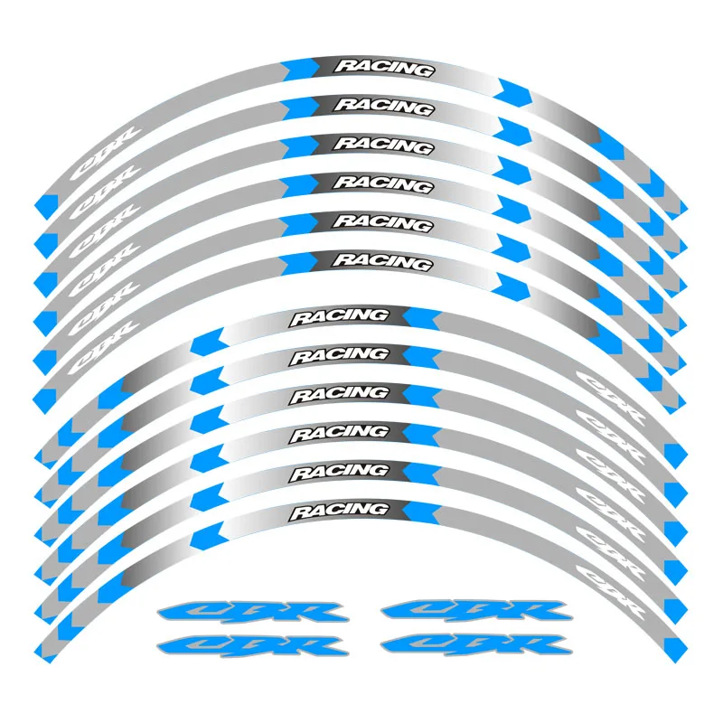 a set of 12pcs high quality motorcycle wheel decals waterproof Reflective stickers rim stripes For CBR CBR1000 600RR 650R 300R | Автомобили