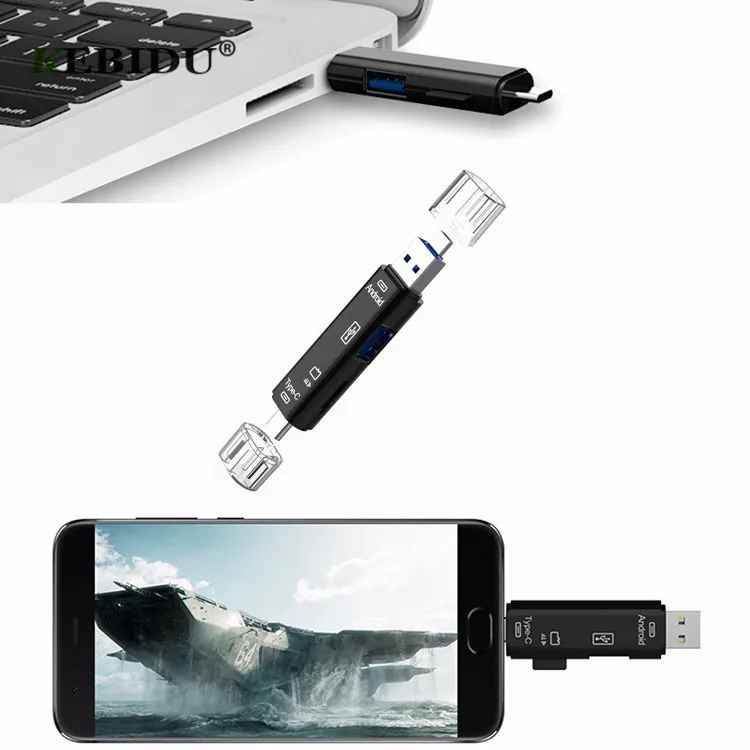 USB-ресивер Kebidu 5-в-1 OTG TF-кардридер адаптер высокоскоростной USB 2 0 чтение