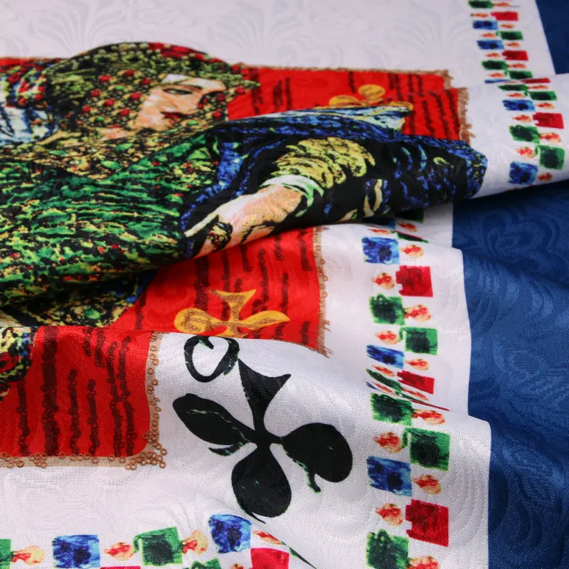 DG весна и осень персональный покер карты Q печать одежды ткань ручной работы diy рельеф юбка жаккардовая ткань