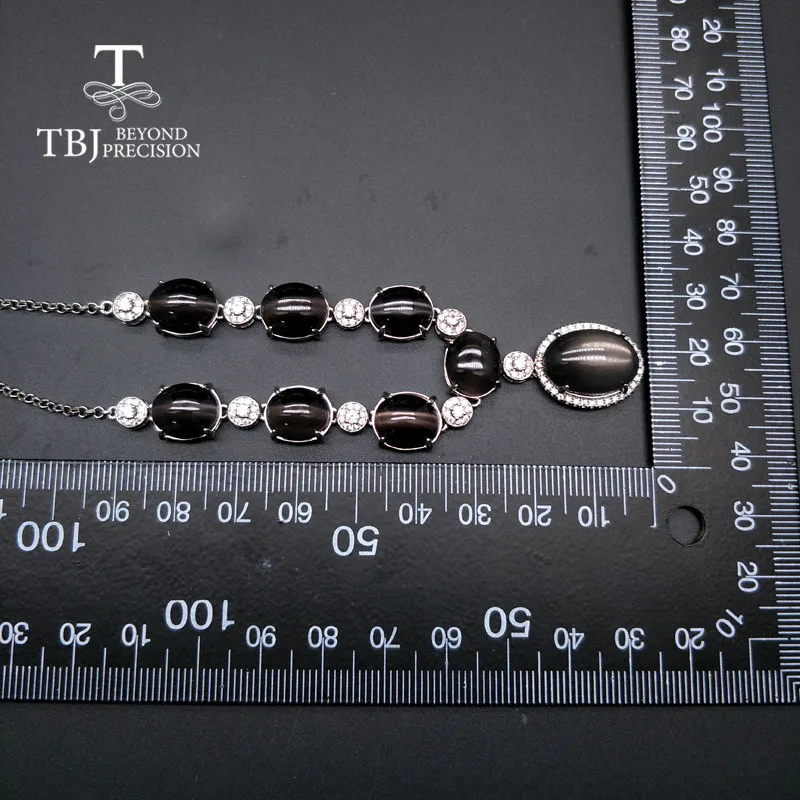 Женское Ожерелье с натуральным камнем TBJ серое ожерелье из серебра 925 пробы