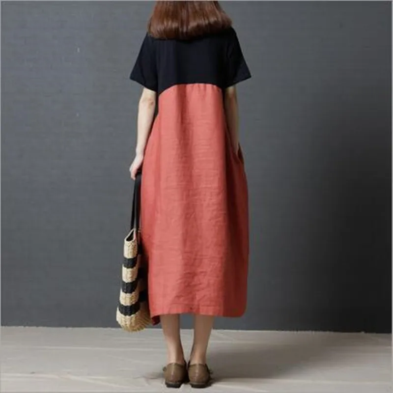 Фото ilstile 2018 Mori Girls Style Women Short Sleeve Patchwork Long Dress Summer Casual Loose Cotton Linen Oversized Sundress Женская ilstile 2018 Mori Girls Style Women Short Sleeve Patchwork Long Dress Summer Casual Loose Cotton Linen Oversized Sundress Женская