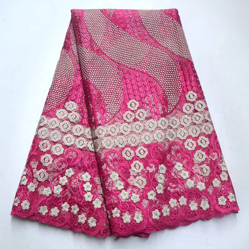 2019 Высокое качество Тюль Африканское кружево с бисером ткань камнями вышитые