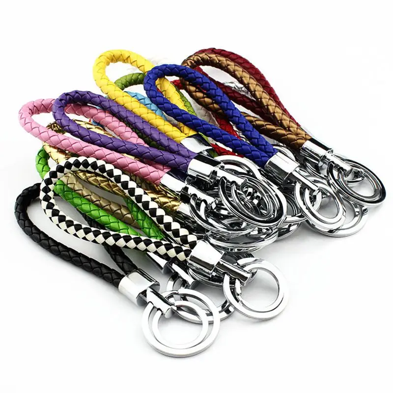 5 шт ПУ кожаный ремешок брелок плетение Веревка Брелок тканый шнур держатель
