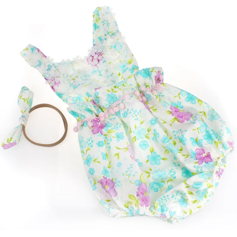 2016 г. Комплект хлопковой одежды с цветочным рисунком для малышей кружевной