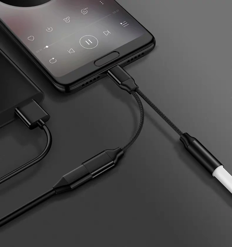 Адаптер для наушников ACCEZZ usb type C до 3,5 мм для samsung S10 Plus Xiaomi Mi9 huawei, зарядный музыкальный кабель USBC
