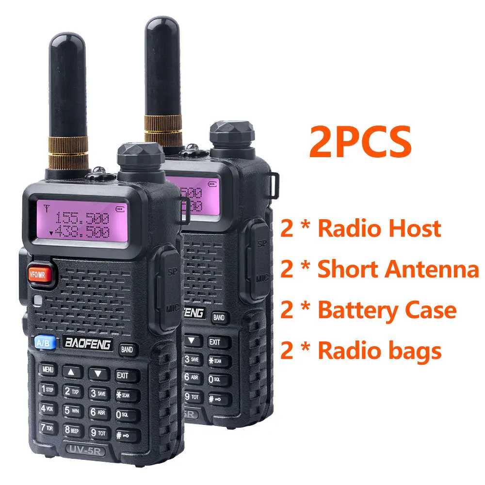 Baofeng UV-5R портативная рация портативная версия UV 5R CB радиостанция короткая антенна двухдиапазонная VHF UHF 5 Вт UV5R Ham двухстороннее радио - Цвет: 2PCS