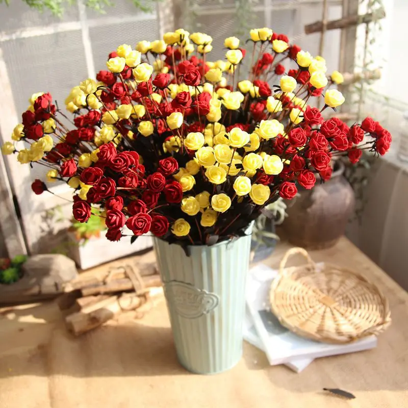 

10pcs/lot PE rose For home wedding flower birthday party decoration Artificial flower diy photography props single flower branch