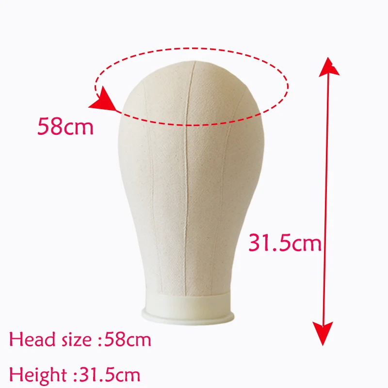 New Arrival Canvas Block Head Mannequin Head For Wig Making Display Styling Head Wig Head Stand With free T-pins