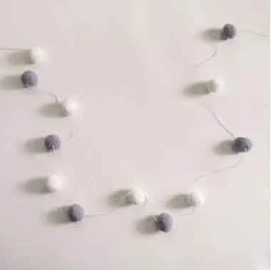 white gray 2 м фетровые шерстяные шары настенный реквизит-украшение DIY Ручная работа безделушка Ловец снов колокольчики для детской комнаты мороженое гирлянда - Цвет: white gray