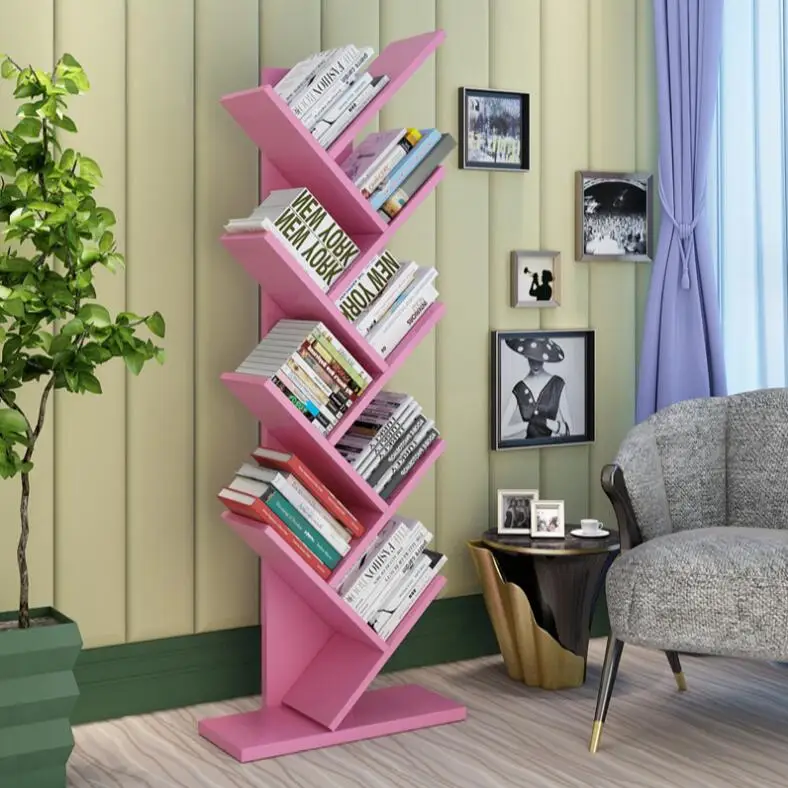 Estanter&iacute;a de &aacute;rbol creativa y moderna para suelo de oficina, estanter&iacute;a peque&ntilde;a para estudiantes y ni&ntilde;os, decoraci&oacute;n de exhibici&oacute;n-3