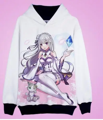 Re:Zero kara Hajimeru Isekai Seikatsu Twins Ram Rem Maid Косплей Костюм пуловер Толстовка пальто|pullover
