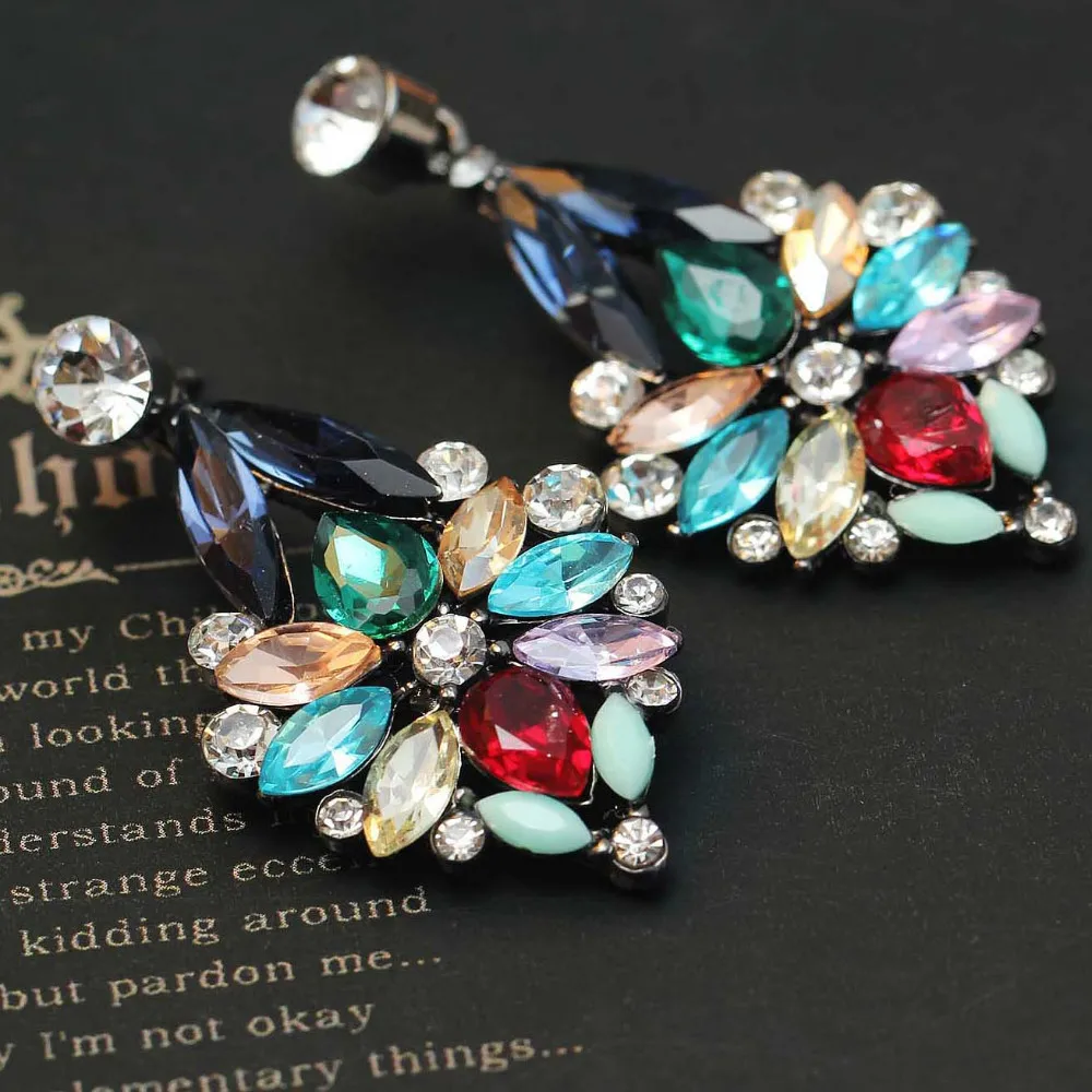 Женские модные серьги Новое поступление брендовые милые металла с драгоценными