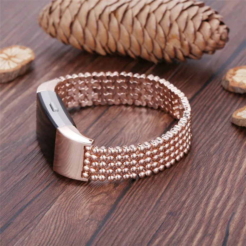Браслет со стальными бусинами Смарт часы ремешок для Fitbit Charge 2 (2016) SZ1219|bracelet smart