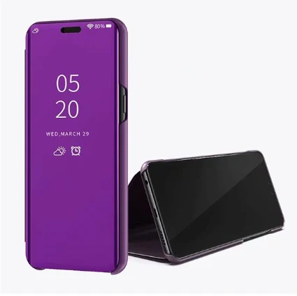 Purple Red Противоударный чехол для Xiaomi mi Max 3 роскошное умное зеркало флип Полная защита крышка на Xio mi Note 3 Fundas аксессуар - Цвет: Purple Red