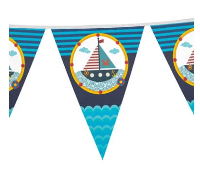 1pcs flag Вечерние принадлежности синий парусник навигатор печатная тема одноразовая посуда наборы для детского душа Детские предметы для украшения дня рождения - Цвет: 1pcs flag