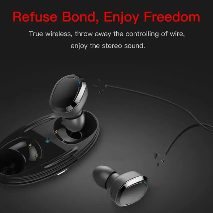 T12 Bluetooth наушники 5 0 настоящие беспроводные спортивные громкой связи Наушники с