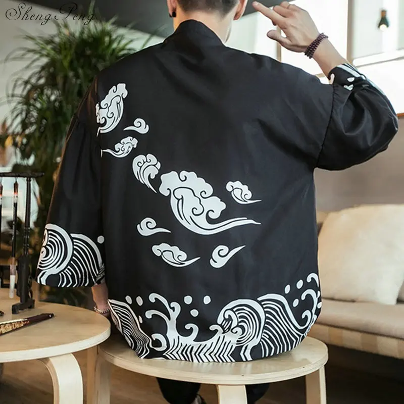 Кимоно мужской японский кардиган obi yukata мужская Японская одежда самураев