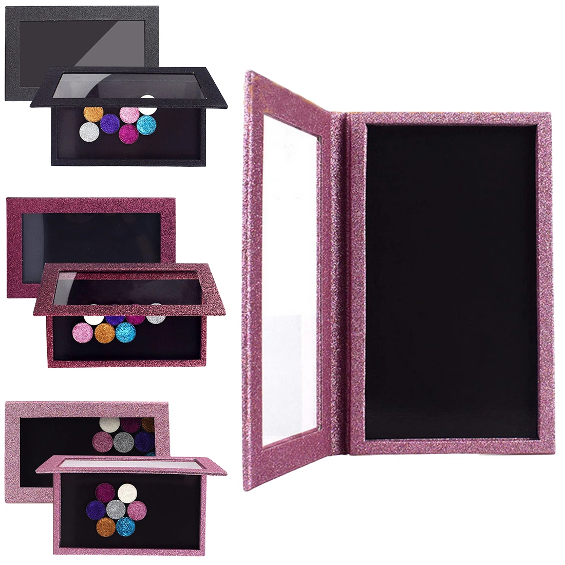 

DIY Empty Portable Bling Glitter Fashion Magnet Window 0pen Eye Shadow Box Powder Blusher Lipstick Lip Gloss Makeup Tools