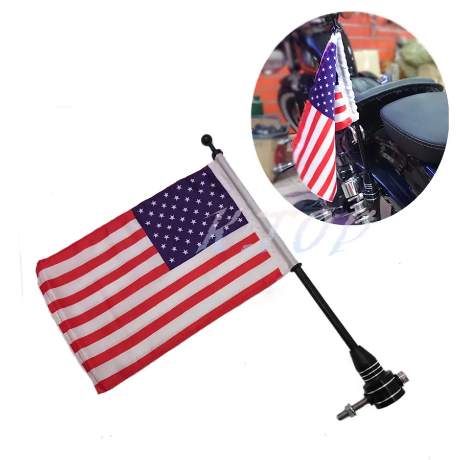Мотоциклы черного цвета с ЧПУ заднее боковое Крепление багажная стойка Флаг США