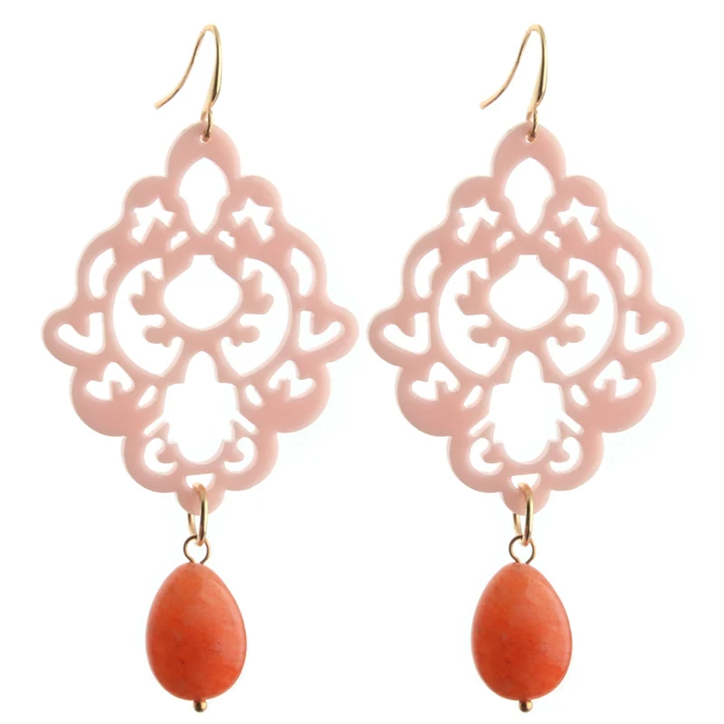 NeeFu WoFu капельная полимерная серьга серьги из натурального камня модные большие