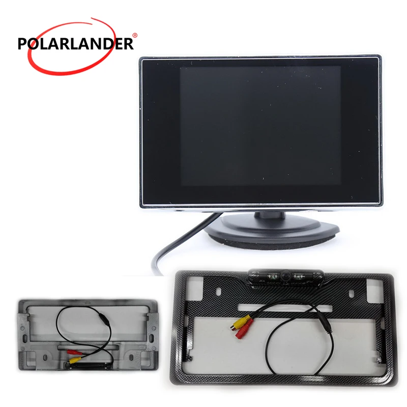 Rear view camera monitor 3.5 inch TFT LCD Auto TV Car Monitor Assist Backup Reverse Japanese lisence platee led |