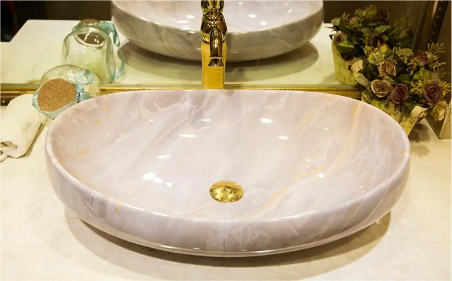 Фарфоровая гардеробная овальная раковина Lavabo столешница для ванной комнаты