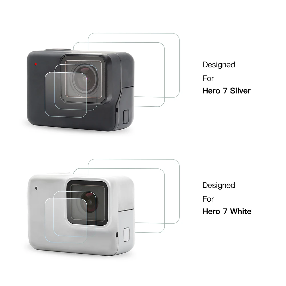 Защитная пленка для экрана GoPro Hero 7 белое серебристое закаленное стекло +